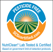 Pesticide Residue Free: Certified by NutriClean